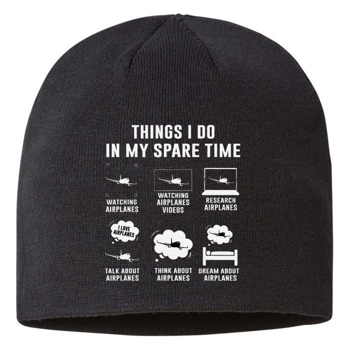 Things I Do In My Spare Time Airplane Gift Sustainable Beanie