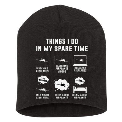 Things I Do In My Spare Time Airplane Gift Short Acrylic Beanie