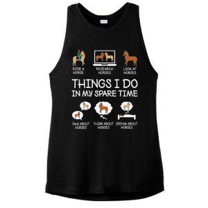 Things I Do In My Spare Time Funny Horse Lovers Ladies PosiCharge Tri-Blend Wicking Tank