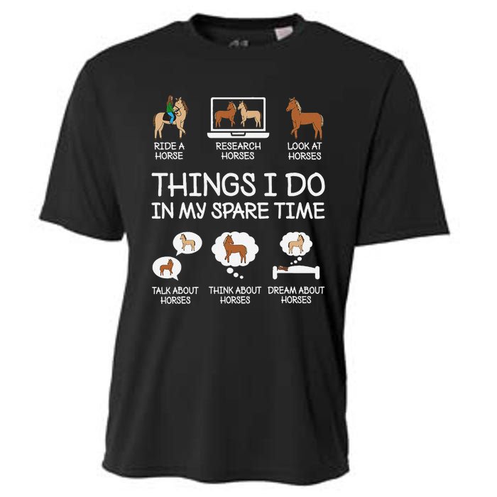 Things I Do In My Spare Time Funny Horse Lovers Cooling Performance Crew T-Shirt