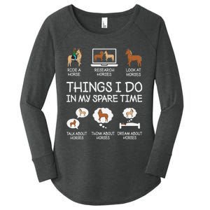 Things I Do In My Spare Time Funny Horse Lovers Women's Perfect Tri Tunic Long Sleeve Shirt