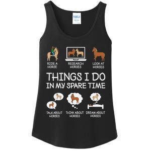 Things I Do In My Spare Time Funny Horse Lovers Ladies Essential Tank