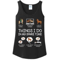 Things I Do In My Spare Time Funny Horse Lovers Ladies Essential Tank