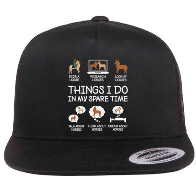 Things I Do In My Spare Time Funny Horse Lovers Flatbill Hat