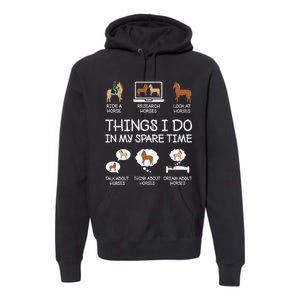 Things I Do In My Spare Time Funny Horse Lovers Premium Hoodie