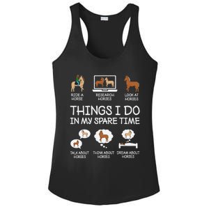 Things I Do In My Spare Time Funny Horse Lovers Ladies PosiCharge Competitor Racerback Tank