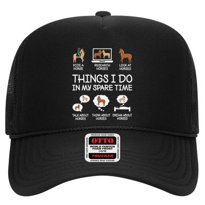 Things I Do In My Spare Time Funny Horse Lovers Trucker Hat