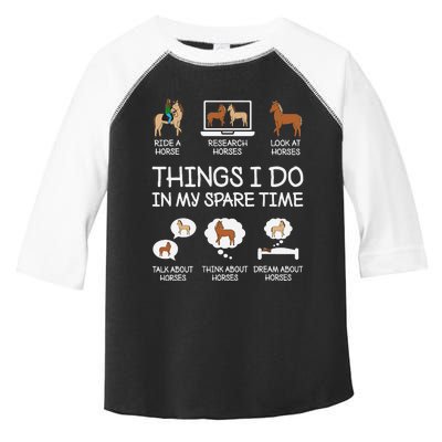 Things I Do In My Spare Time Funny Horse Lovers Toddler Fine Jersey T-Shirt