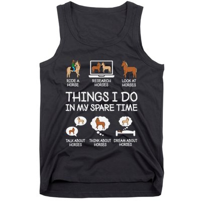 Things I Do In My Spare Time Funny Horse Lovers Tank Top