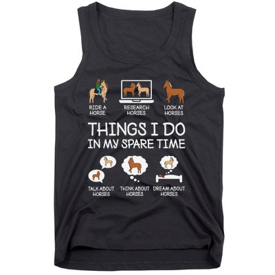 Things I Do In My Spare Time Funny Horse Lovers Tank Top