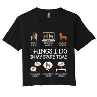 Things I Do In My Spare Time Funny Horse Lovers Women's Crop Top Tee