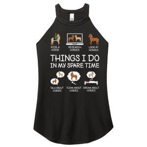 Things I Do In My Spare Time Funny Horse Lovers Women's Perfect Tri Rocker Tank