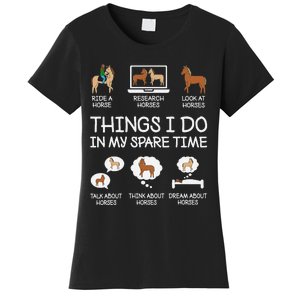 Things I Do In My Spare Time Funny Horse Lovers Women's T-Shirt