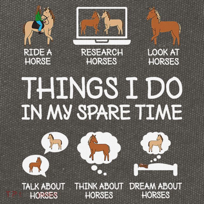 Things I Do In My Spare Time Funny Horse Lovers Cotton Canvas Backpack