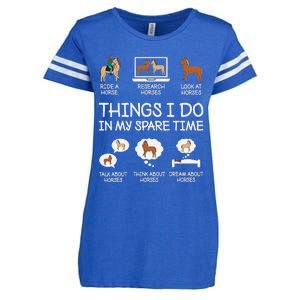 Things I Do In My Spare Time Funny Horse Lovers Enza Ladies Jersey Football T-Shirt