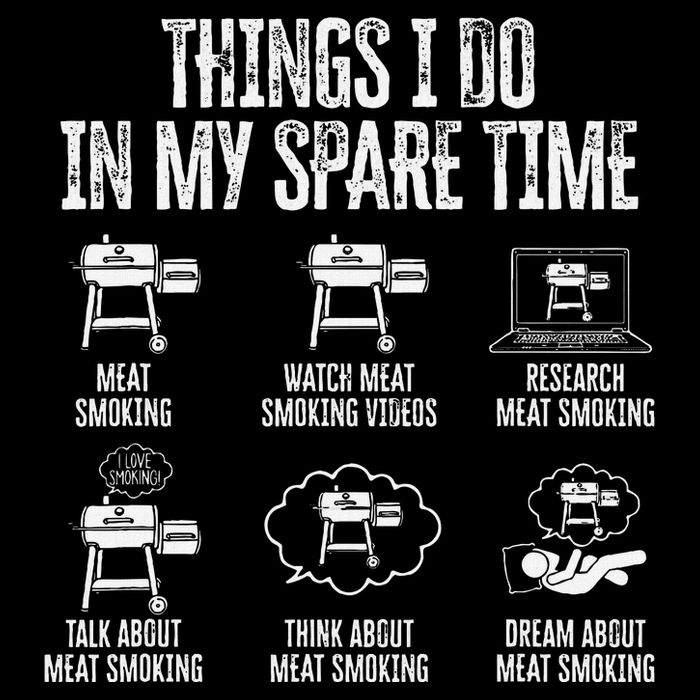 Things I Do In My Spare Time Meat Smoker Smoking Cropped Pullover Crew