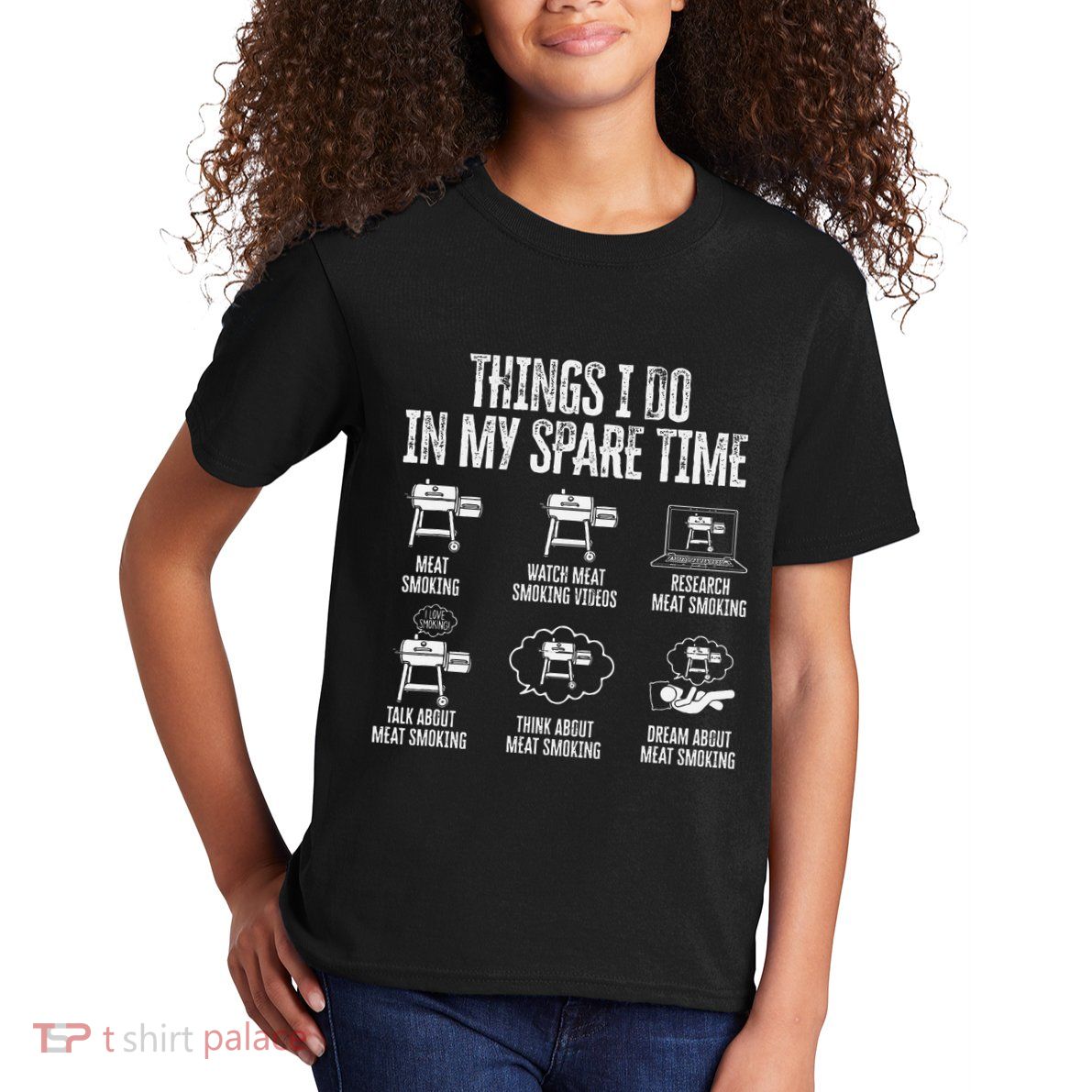 Things I Do In My Spare Time Meat Smoker Smoking Kids T-Shirt