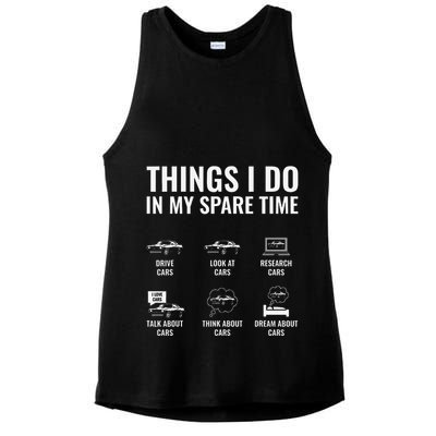 Things I Do In My Spare Time Funny Car Guy Car Enthusiast Ladies PosiCharge Tri-Blend Wicking Tank