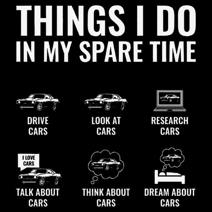 Things I Do In My Spare Time Funny Car Guy Car Enthusiast Drawstring Bag
