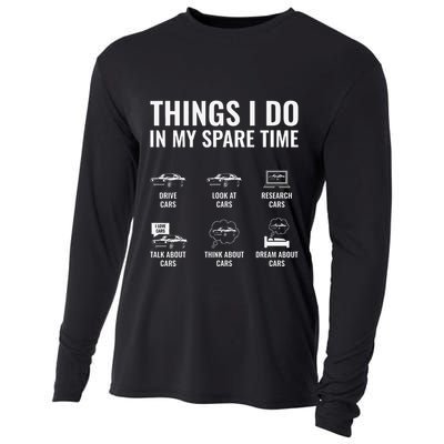 Things I Do In My Spare Time Funny Car Guy Car Enthusiast Cooling Performance Long Sleeve Crew