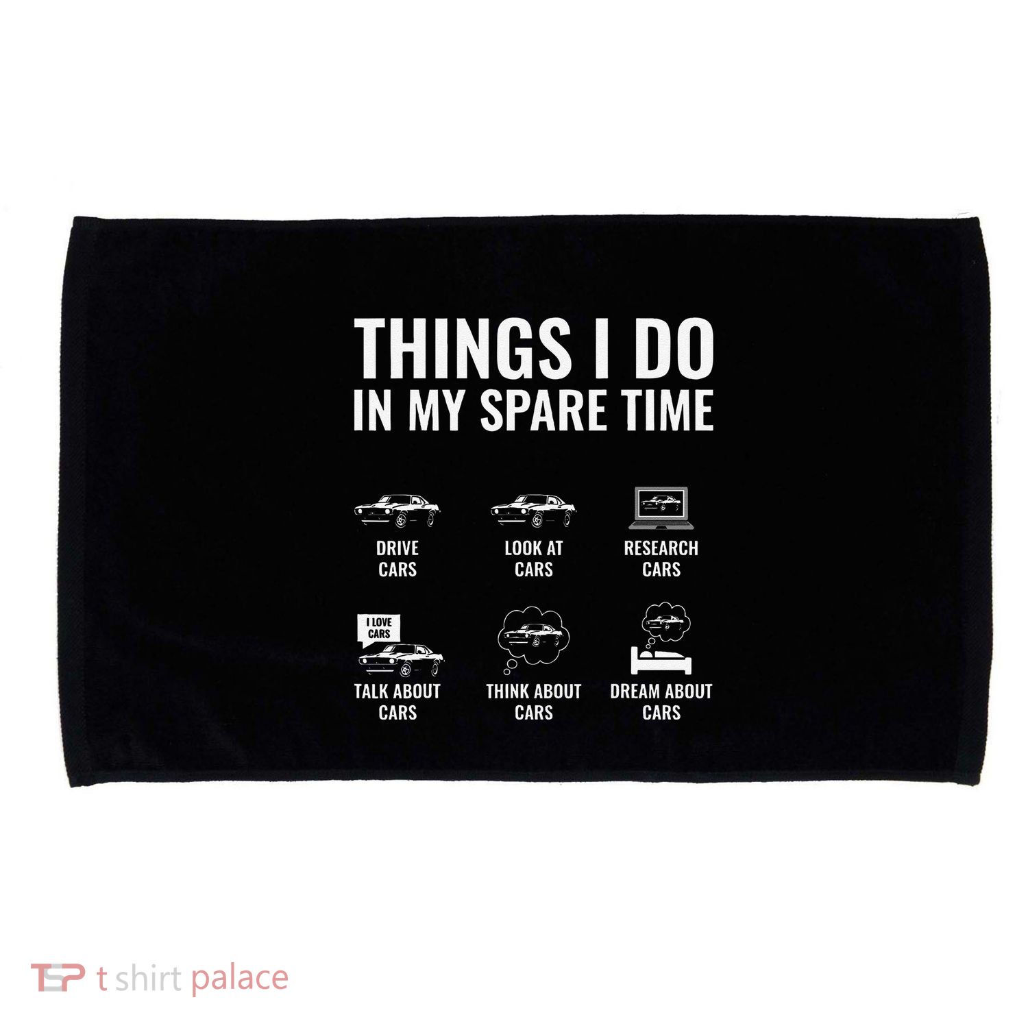 Things I Do In My Spare Time Funny Car Guy Car Enthusiast Microfiber Hand Towel