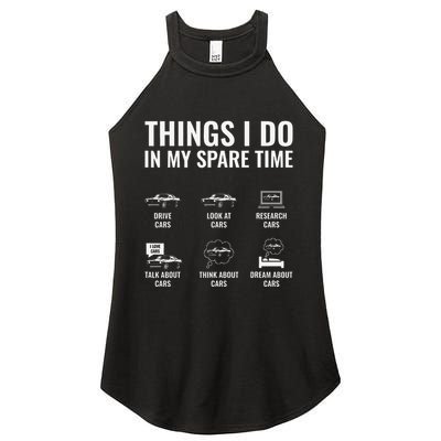 Things I Do In My Spare Time Funny Car Guy Car Enthusiast Women's Perfect Tri Rocker Tank