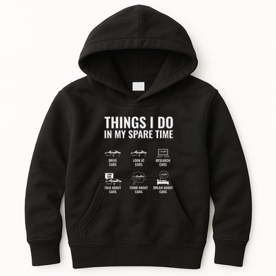 Things I Do In My Spare Time Funny Car Guy Car Enthusiast Kids Hoodie