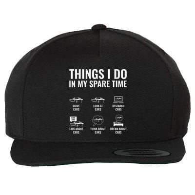 Things I Do In My Spare Time Funny Car Guy Car Enthusiast Wool Snapback Cap