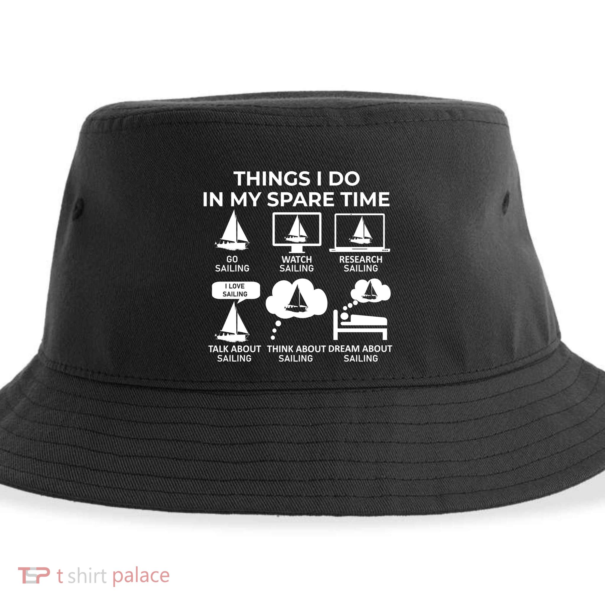 Things I Do In My Spare Time Sailing Sustainable Bucket Hat