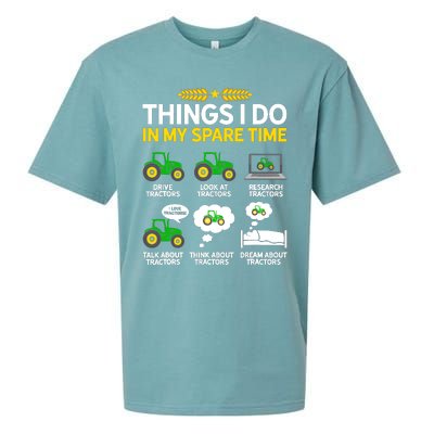 Things I Do In My Spare Time Tractor Agriculture Farmer Sueded Cloud Jersey T-Shirt