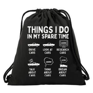 Things I Do in My Spare Time Car Enthusiast Funny Car Guy Drawstring Bag