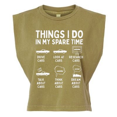 Things I Do in My Spare Time Car Enthusiast Funny Car Guy Garment-Dyed Women's Muscle Tee