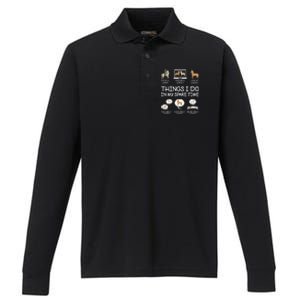 Things I Do In My Spare Time Funny Horse Lovers Performance Long Sleeve Polo