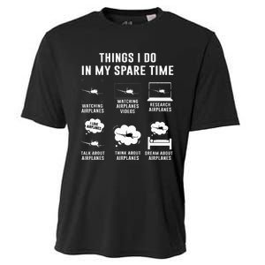 Things I do in my spare time Airplane Gift  Cooling Performance Crew T-Shirt