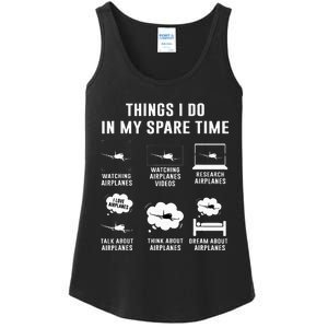 Things I do in my spare time Airplane Gift  Ladies Essential Tank