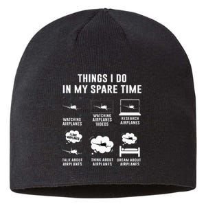 Things I do in my spare time Airplane Gift  Sustainable Beanie