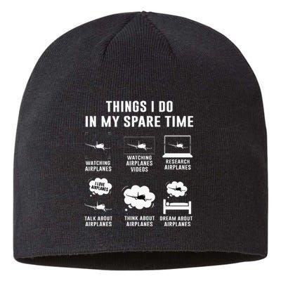 Things I do in my spare time Airplane Gift  Sustainable Beanie