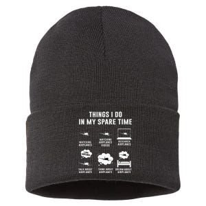 Things I do in my spare time Airplane Gift  Sustainable Knit Beanie