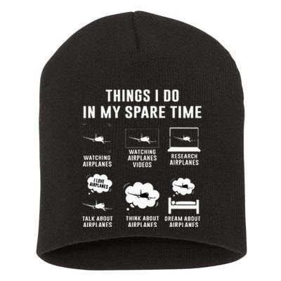 Things I do in my spare time Airplane Gift  Short Acrylic Beanie