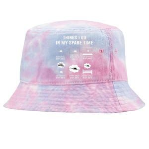 Things I do in my spare time Airplane Gift  Tie-Dyed Bucket Hat