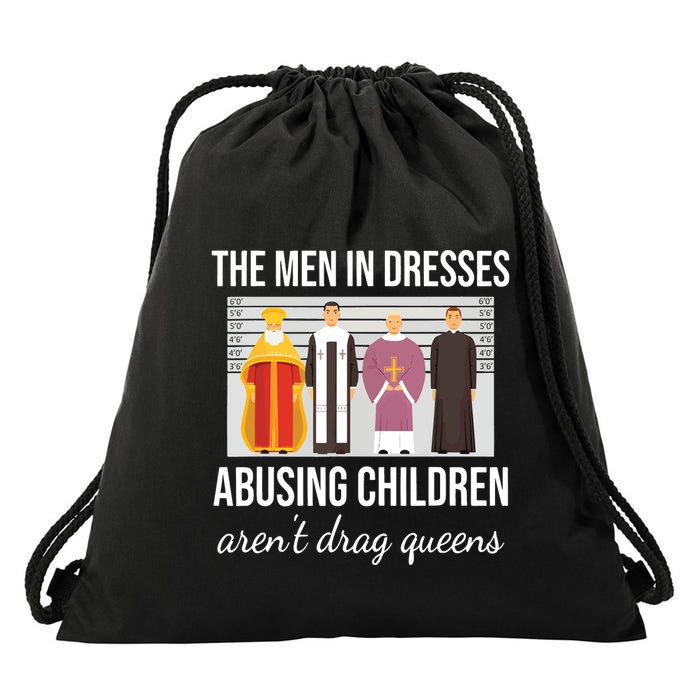 The In Dresses Abusing Children Arent Drag Queens Drawstring Bag