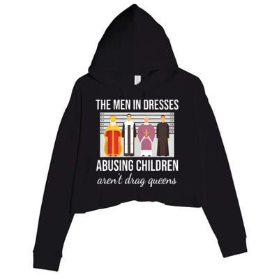 The In Dresses Abusing Children Arent Drag Queens Crop Fleece Hoodie