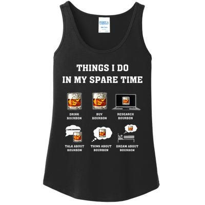 Things I Do In My Spare Time Drink Bourbon Whiskey Ladies Essential Tank