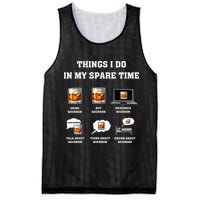 Things I Do In My Spare Time Drink Bourbon Whiskey Mesh Reversible Basketball Jersey Tank
