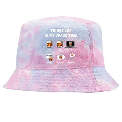 Things I Do In My Spare Time Drink Bourbon Whiskey Tie-Dyed Bucket Hat