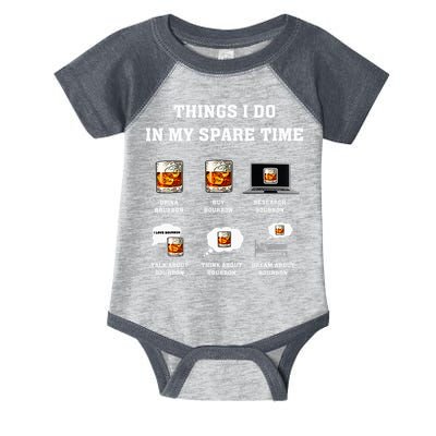 Things I Do In My Spare Time Drink Bourbon Whiskey Infant Baby Jersey Bodysuit