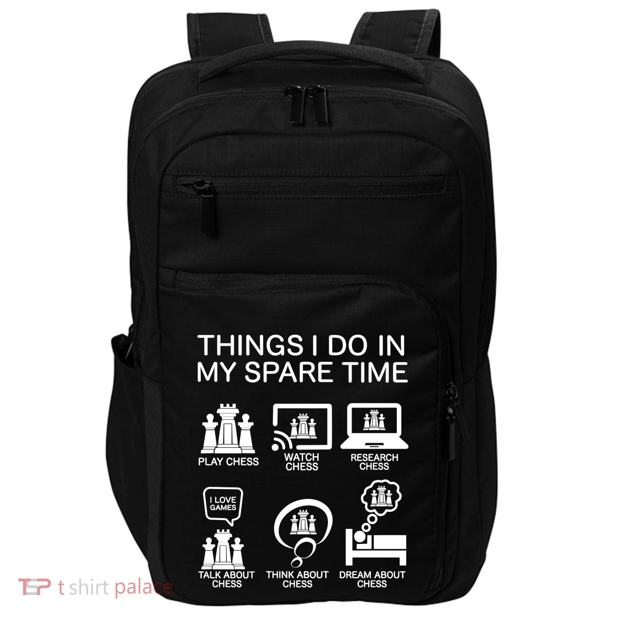 Things I Do In My Spare Time Chess Lover Impact Tech Backpack