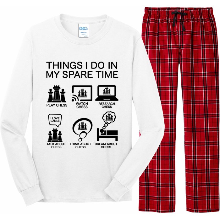 Things I Do In My Spare Time Chess Lover Long Sleeve Pajama Set