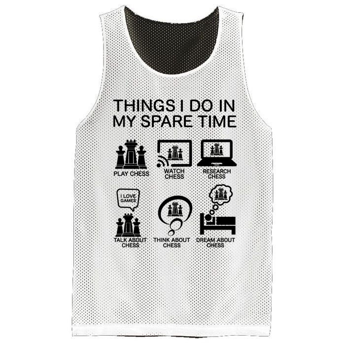 Things I Do In My Spare Time Chess Lover Mesh Reversible Basketball Jersey Tank