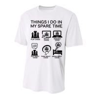 Things I Do In My Spare Time Chess Lover Performance Sprint T-Shirt